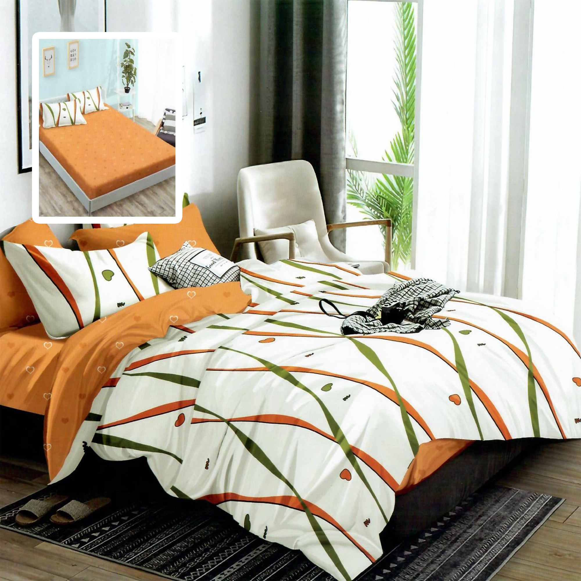LENJERIE FINET 6 PIESE CU HUSĂ - 160x200 ȘI 180x200 (HF6P312)